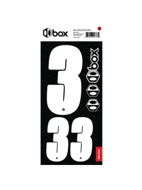 Box Two Number Sticker Kit White